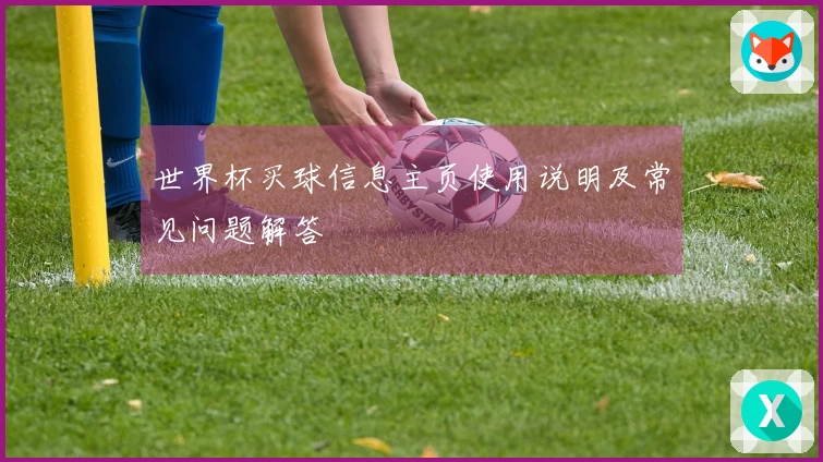 世界杯买球信息主页使用说明及常见问题解答